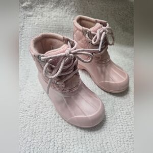 Sperry Little Girl's Blush Quilted Port Duck Boots